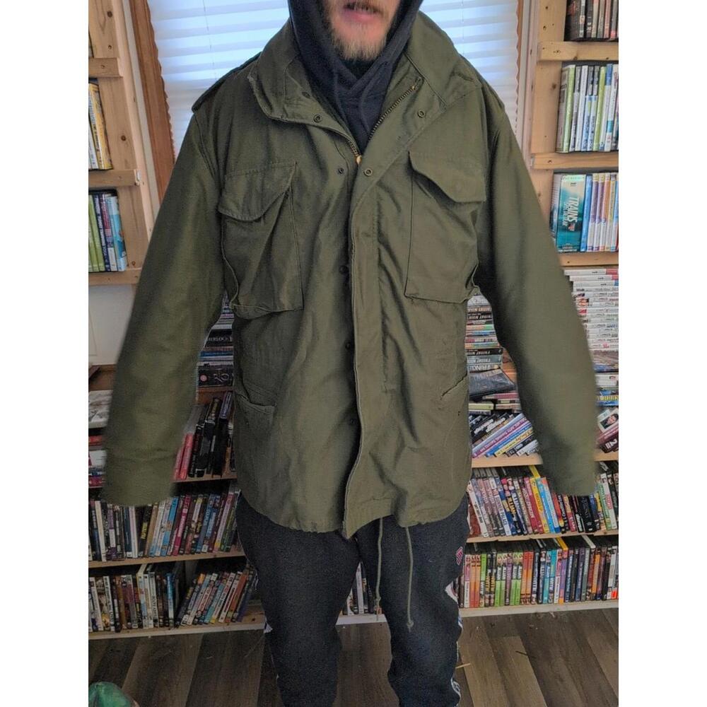 Vintage Military Lakeview Sportswear L Green Coat Field Jacket Heavy Duty T6#799